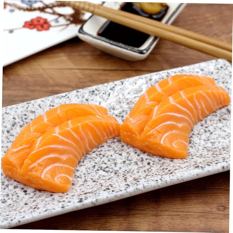 Realistic Fake Salmon Slice Model For Kitchen Decor Photography Props Home Display - Image 4